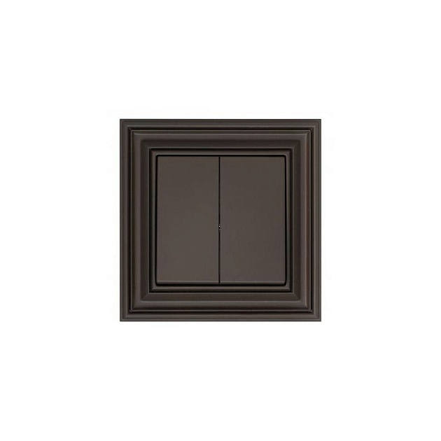Выключатель двухклавишный Liregus Retro коричневый омбре 29-005 фото 