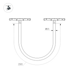 Трековый светодиодный светильник Arlight Mag-Orient-Tube-Elastic-R25-L2500-35W Day4000 044331 1