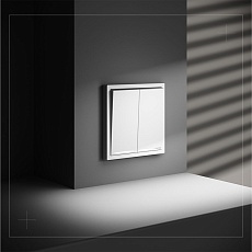 Выключатель встраиваемый Voltum S70 двухклавишный с подсветкой 10А, (белый матовый) VLS020202 2