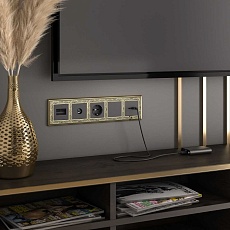 Розетка Werkel двойная Ethernet RJ-45 черный матовый W1182208 4690389157004 3