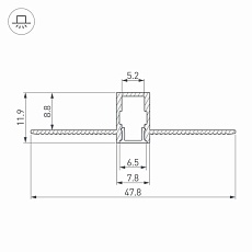 Встраиваемый профиль Arlight SL-Linia8-Fantom-2000 Anod 034986 1