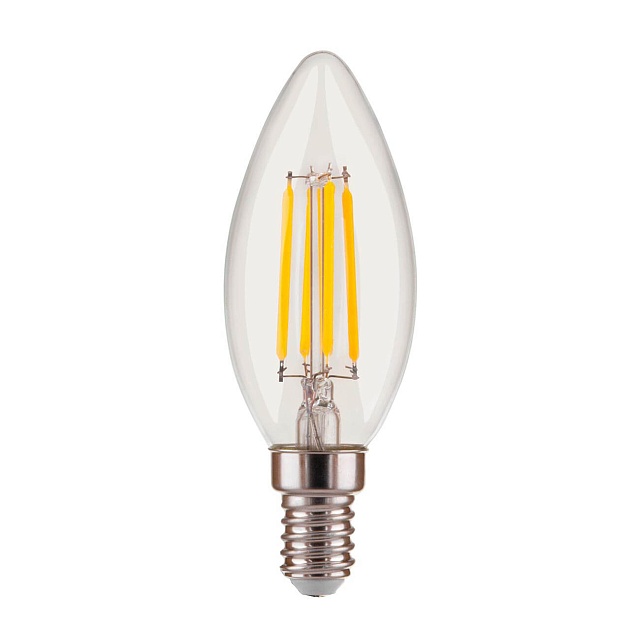 Лампа светодиодная филаментная диммируемая Elektrostandard E14 5W 4200K прозрачная BL134 a045174 фото 