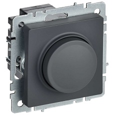 BRITE Светорегулятор поворотно-нажимной 600Вт СС10-1-0-БрГ графит IEK BR-D20-0600-K53