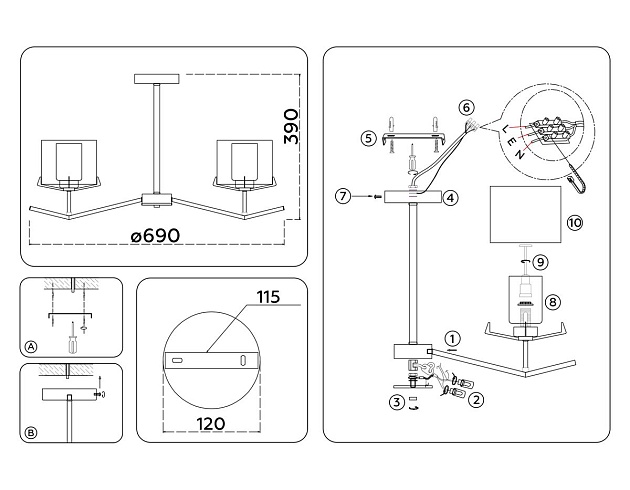 Потолочная люстра Ambrella Light High Light Modern LH57007 изображение 2 Потолочная люстра Ambrella Light High Light Modern LH57007 Фото № 2