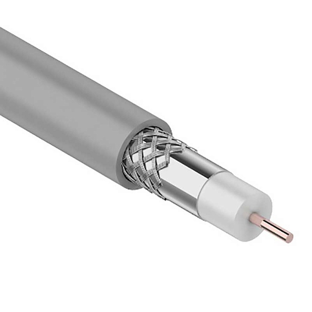 Кабель коаксиальный RG-8X, 50 Ом, CCS/Al/Al, 75%, 100м, INDOOR, серый REXANT 01-2021 Фото № 1
