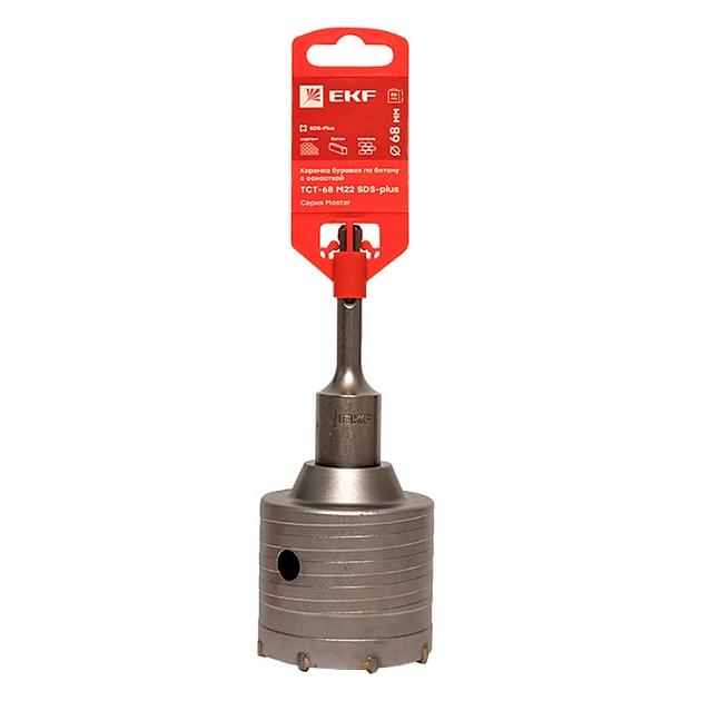 Коронка буровая по бетону с оснасткой TCT-68 М22 SDS-plus EKF Master tct-68-m22 Фото № 1