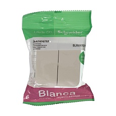 Выключатель двухклавишный Systeme Electric Blanca 10A 250V бежевый BLNVA105017