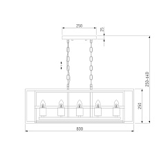 Подвесная люстра Eurosvet Crate 70122/5 черный 1