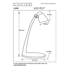 Настольная светодиодная лампа Lucide LUDO 18660/05/02 1