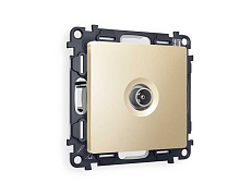 Комплект механизма TV розетки проходной AMBRELLA VOLT ALFA Шампань 5-1000 MHz 4dB QUANT (AP6130, VM211) MA613030