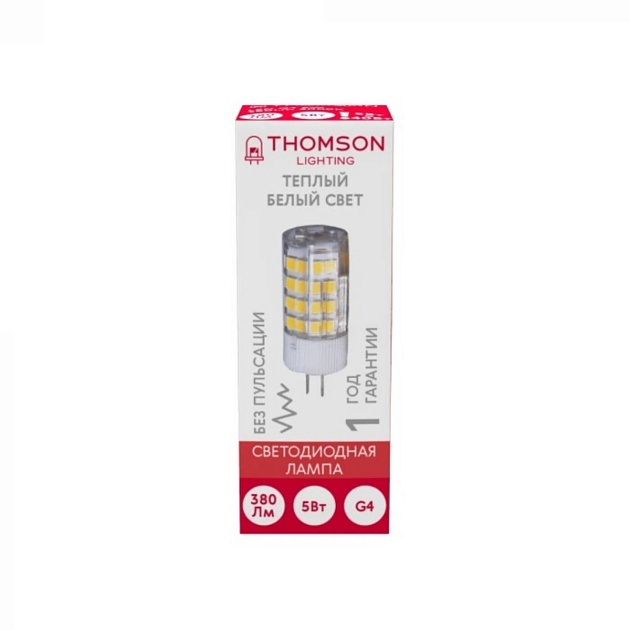 Лампа светодиодная Thomson G4 5W 3000K прозрачная TH-B4228 фото 3