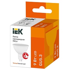 Лампа светодиодная IEK GU5.3 9W 3000K матовая LLE-MR16-9-230-30-GU5 1