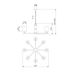 Подвесная люстра Eurosvet Caprera 60146/8 никель 3