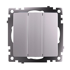 Выключатель трехклавишный Stekker Катрин GLS10-7108-03 серебро 49173