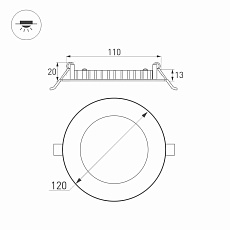 Встраиваемый светодиодный светильник Arlight DL-120M-9W White 020105 3