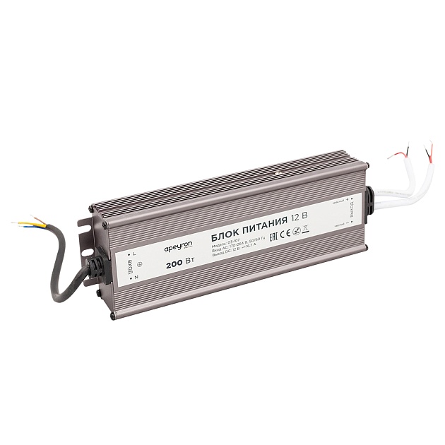 Блок питания Apeyron 12V 200W IP67 16,7A 03-107 Фото № 1