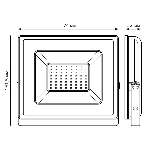 Прожектор светодиодный Gauss Elementary 50W 3000К 613527150 изображение 3 Прожектор светодиодный Gauss Elementary 50W 3000К 613527150 Фото № 3