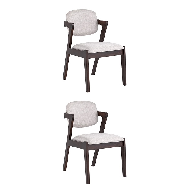 Кухонный стул Stool Group VIVA массив гевеи (эспрессо) мягкое сидение светло-серое 2 шт. MH32060 BZ-10 LIGHT GREY KOROB2 Фото № 1