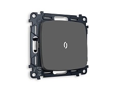 Комплект механизма 1-кл проходного выключателя AMBRELLA VOLT с подсветкой 5600K OMEGA Графит мягкое касание QUANT (OP9020, VM105, G25W) MO902035