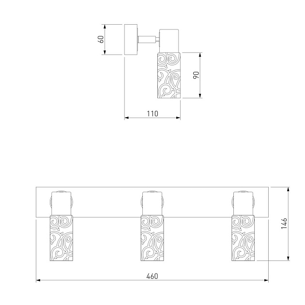 Спот Eurosvet 21130/3 хром/венге изображение 2 Спот Eurosvet 21130/3 хром/венге Фото № 2