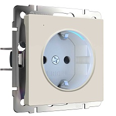 Розетка с заземлением Werkel с подсветкой айвори матовый W1171462 4690389191985