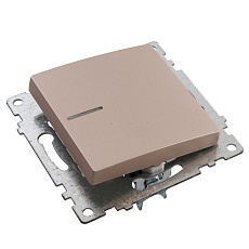 Выключатель одноклавишный Stekker Катрин с подсветкой шампань GLS10-7101-02 39591 3