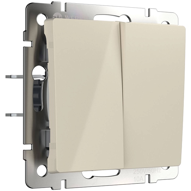 Выключатель двухклавишный Werkel слоновая кость W1120003 4690389155604 изображение 1 Выключатель двухклавишный Werkel слоновая кость W1120003 4690389155604 Фото № 1