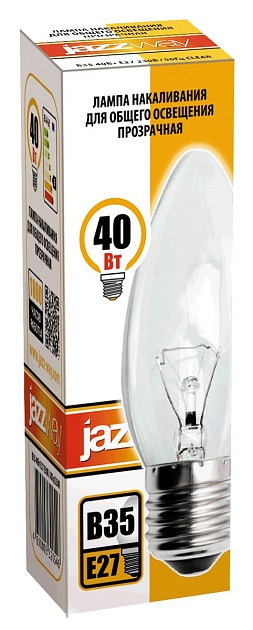 Лампа накаливания Jazzway E27 40W 2700K прозрачная 3320546 фото 2