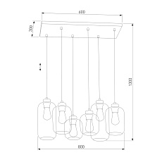 Подвесная люстра TK Lighting 1027 Marco Graphite 1