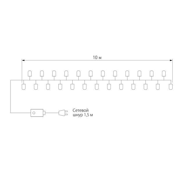 Гирлянда Eurosvet нить 10м IP20 400-002 мульти фото 2