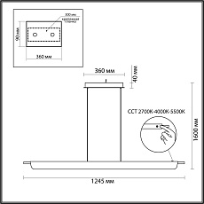 Подвесной светодиодный светильник Odeon Light Hightech Punto 7018/40LA 1