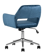 Поворотное кресло Stool Group Ross велюр синий ROSS CHROME VELVET DARK BLUE 5