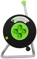Удлинитель силовой ЭРА GREEN LINE KAT-3x1-20m Greenline на катушке пластик 4 розетки с заземлением 20м ПВС 3x1мм2 Б0065130 1