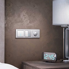 Выключатель Werkel двухклавишный проходной с подсветкой cеребряный рифленый W1122109 4690389159633 3