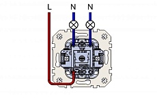 Выключатель двухклавишный Liregus Epsilon с подсветкой бежевый 28-056 1
