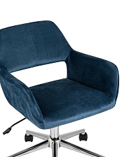 Поворотное кресло Stool Group Ross велюр синий ROSS CHROME VELVET DARK BLUE 1