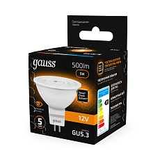 Лампа светодиодная Gauss GU5.3 5W 2700K матовая 201505105 3