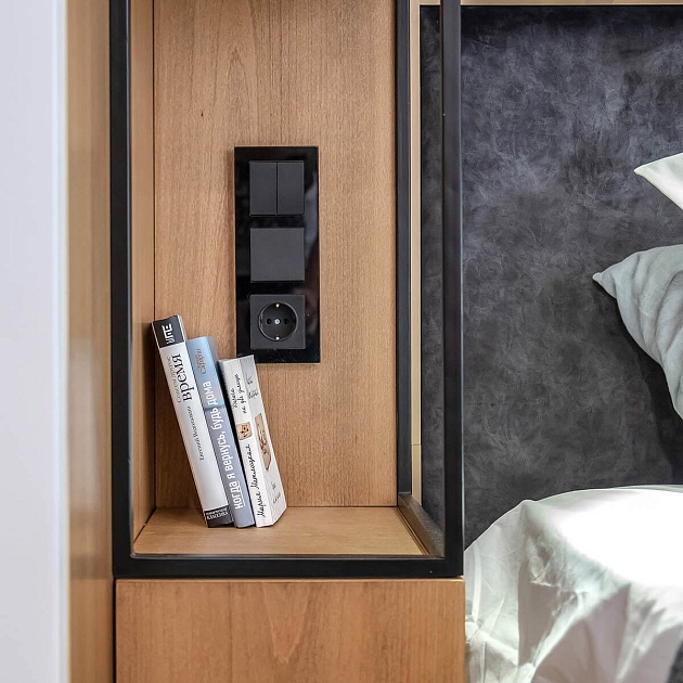 Выключатель Werkel двухклавишный проходной черный матовый W1122008 4690389156724 Фото № 17