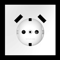 Накладка для розетки с заземлением и защитными шторками с USB A+A S70 (белый матовый) Voltum VLS000902 1