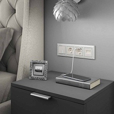 Выключатель Werkel двухклавишный проходной с подсветкой перламутровый W1122113 4690389160967 5