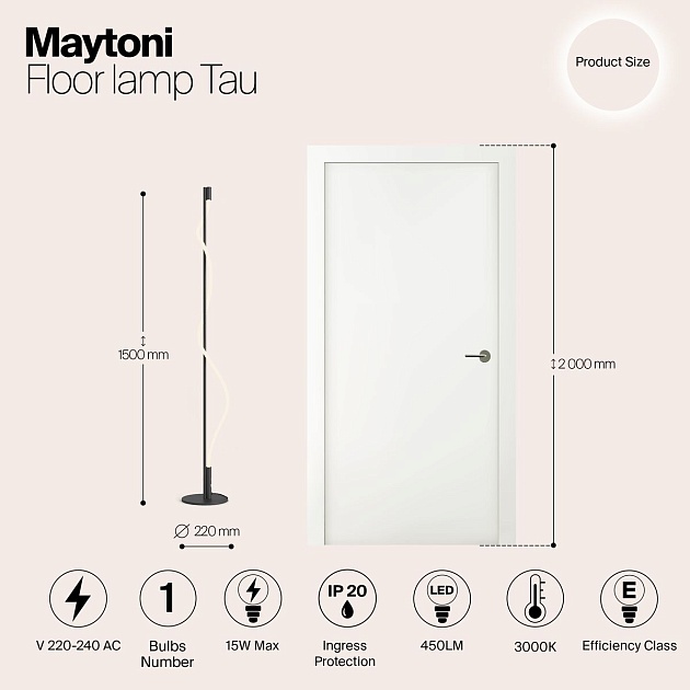 Торшер Maytoni Tau MOD166FL-L15B3K Фото № 2