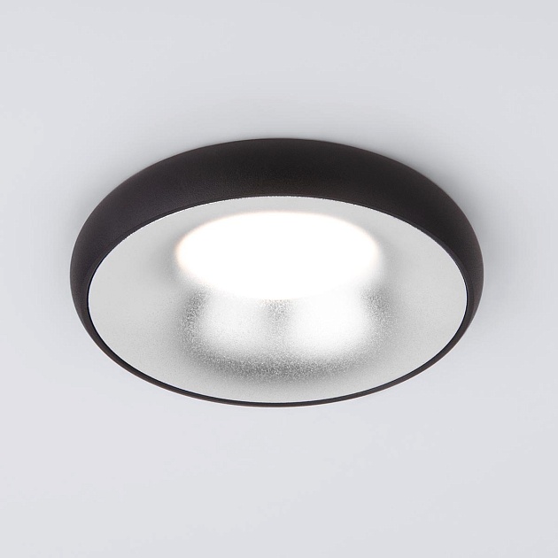 Встраиваемый светильник Elektrostandard 118 MR16 серебро/черный a053349 фото 