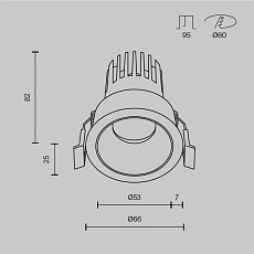 Встраиваемый светильник Maytoni Technical Dip DL115-10W-4K-W 1