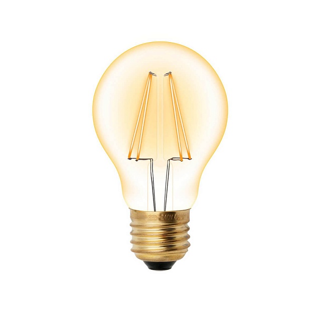 Лампа светодиодная филаментная Uniel E27 6W 2250K прозрачная LED-A60-6W/GOLDEN/E27 GLV21GO UL-00002355 фото 