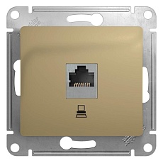 Розетка компьютерная RJ45 Systeme Electric Glossa 5e кат UTP титан GSL000481K