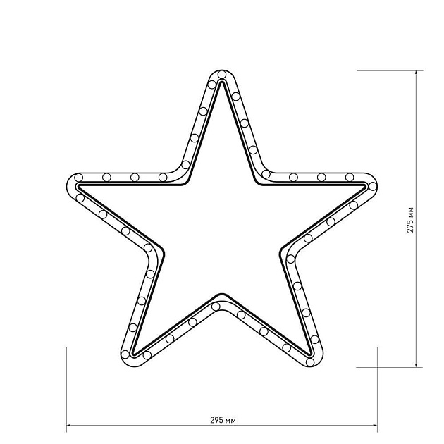 Светодиодная фигура Ardecoled Звездочка ARD-Star-M1-295X275-36Led Warm 025312 фото 3
