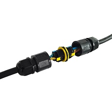 Соединитель-коннектор 3-контактный LD545 с рычажной клеммой, с пружинным контактом, водонепроницаемый, черный 49233 3