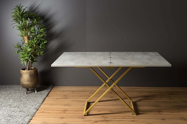 Стол-трансформер Levmar Compact D51/S90 (бетон/золото) 2240081701 изображение 3 Стол-трансформер Levmar Compact D51/S90 (бетон/золото) 2240081701 Фото № 3