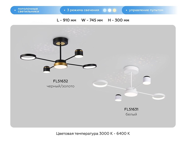 Потолочная светодиодная люстра Ambrella light Comfort LineTech FL51631 Фото № 3