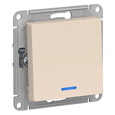 Выключатель одноклавишный Systeme Electric AtlasDesign 10A 250V с подсветкой бежевый ATN000213